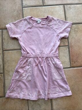 Splendid Light Pink Short Sleeve Drawstring Pocket Dress